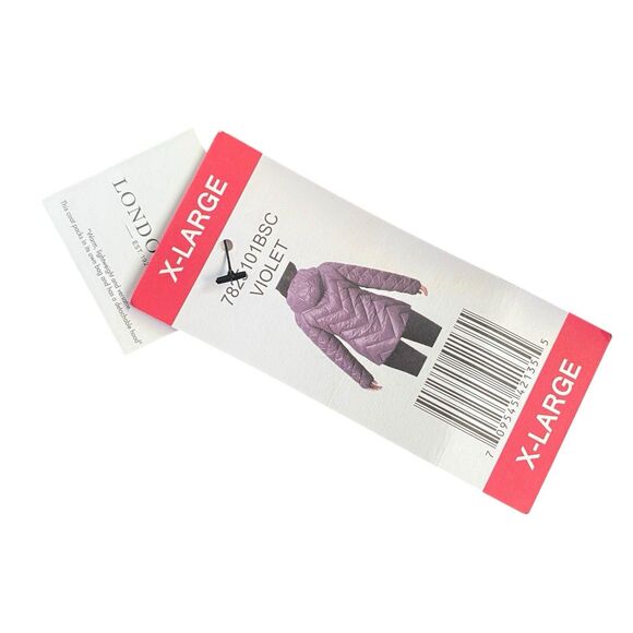 London Fog Women’s XL Hooded Down Puffer Jacket Purple Packable Winter Coat - Picture 5 of 11